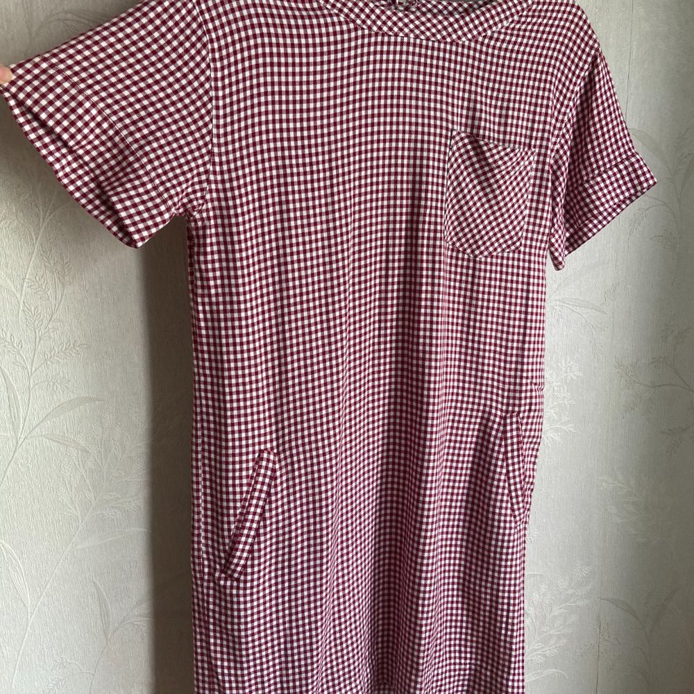 Madewell Filmscore Red Gingham Shirt Dress, Size XS